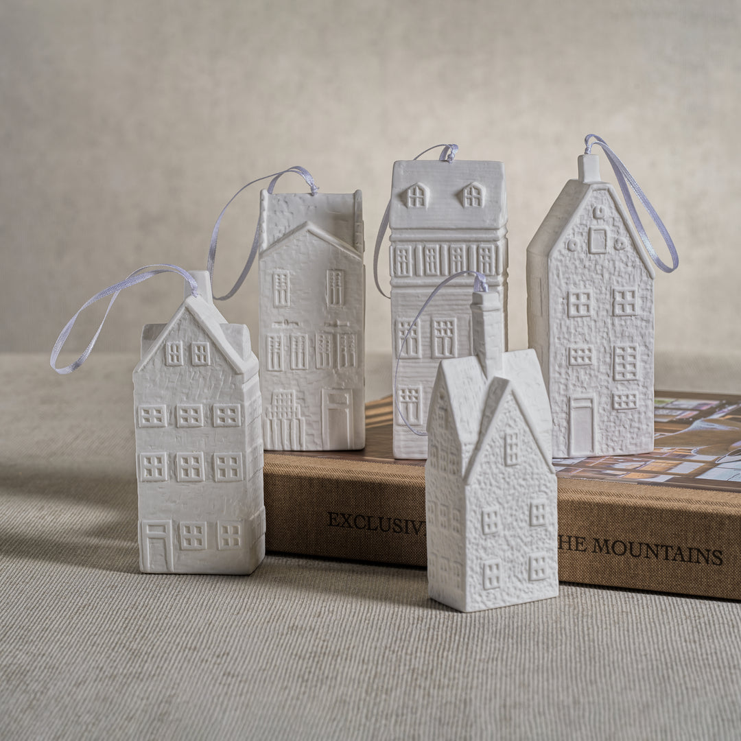 Dutch Canal House Ornaments - Set of 5 Assorted