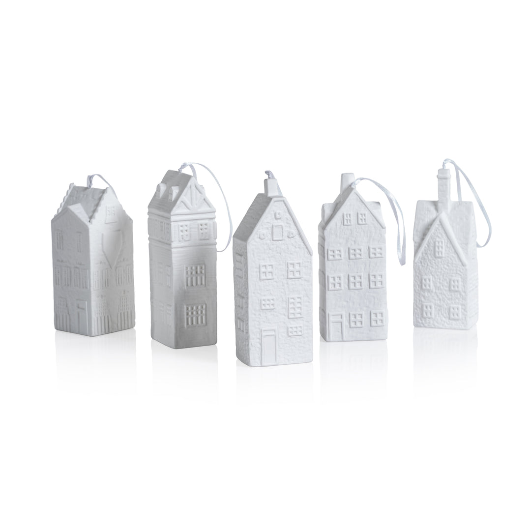 Dutch Canal House Ornaments - Set of 5 Assorted