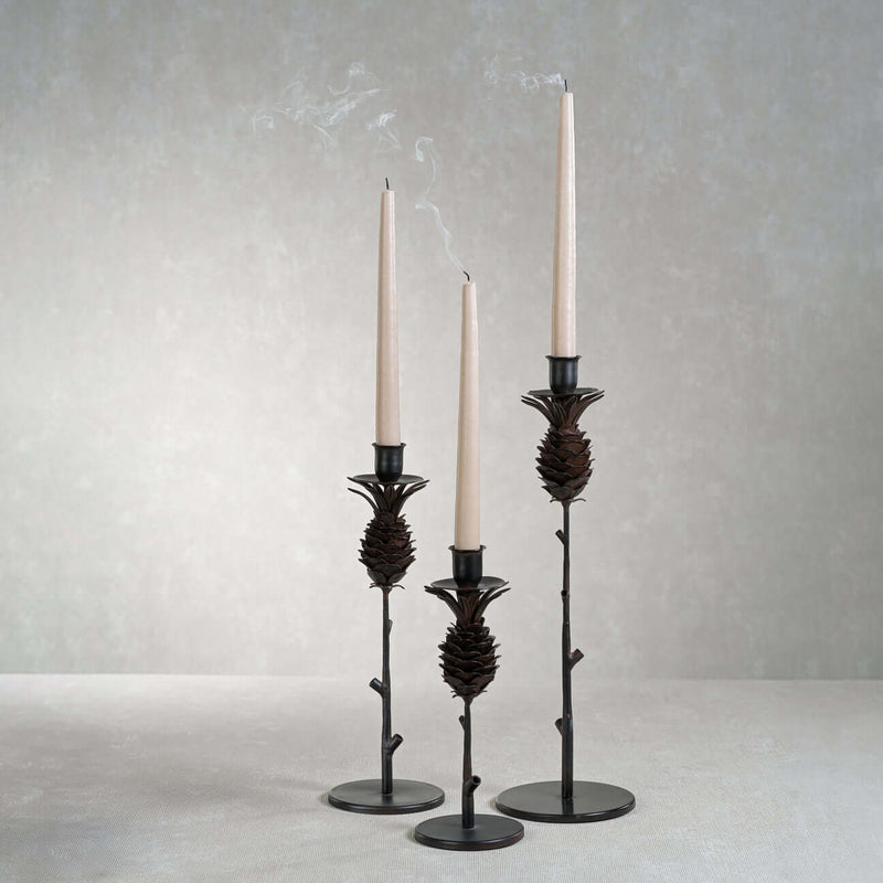 Pine Cone Design Wrought Iron Candle Holder - Candle Holders by Carlyle Avenue