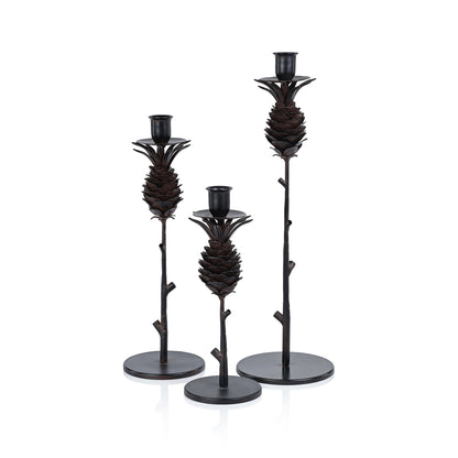Pine Cone Design Wrought Iron Candle Holder - Candle Holders by Carlyle Avenue