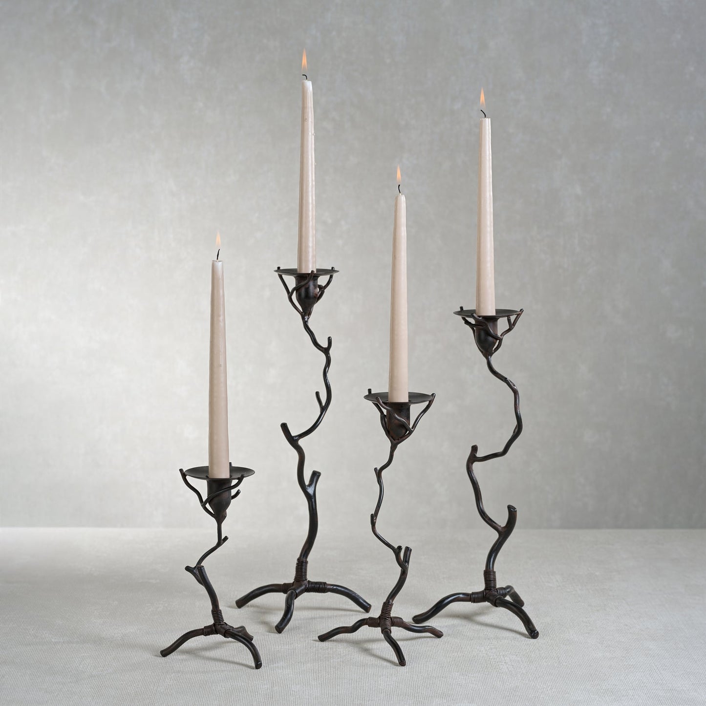 Twig  Design Wrought Iron Candle Holder