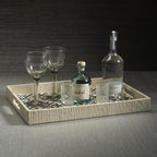 Canaria Petals Natural Fiber Raffia Serving Tray
