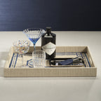 Pattern Natural Fiber Raffia Serving Tray - Trays by Carlyle Avenue