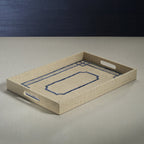 Pattern Natural Fiber Raffia Serving Tray - Trays by Carlyle Avenue