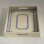 Pattern Natural Fiber Raffia Serving Tray - Trays by Carlyle Avenue