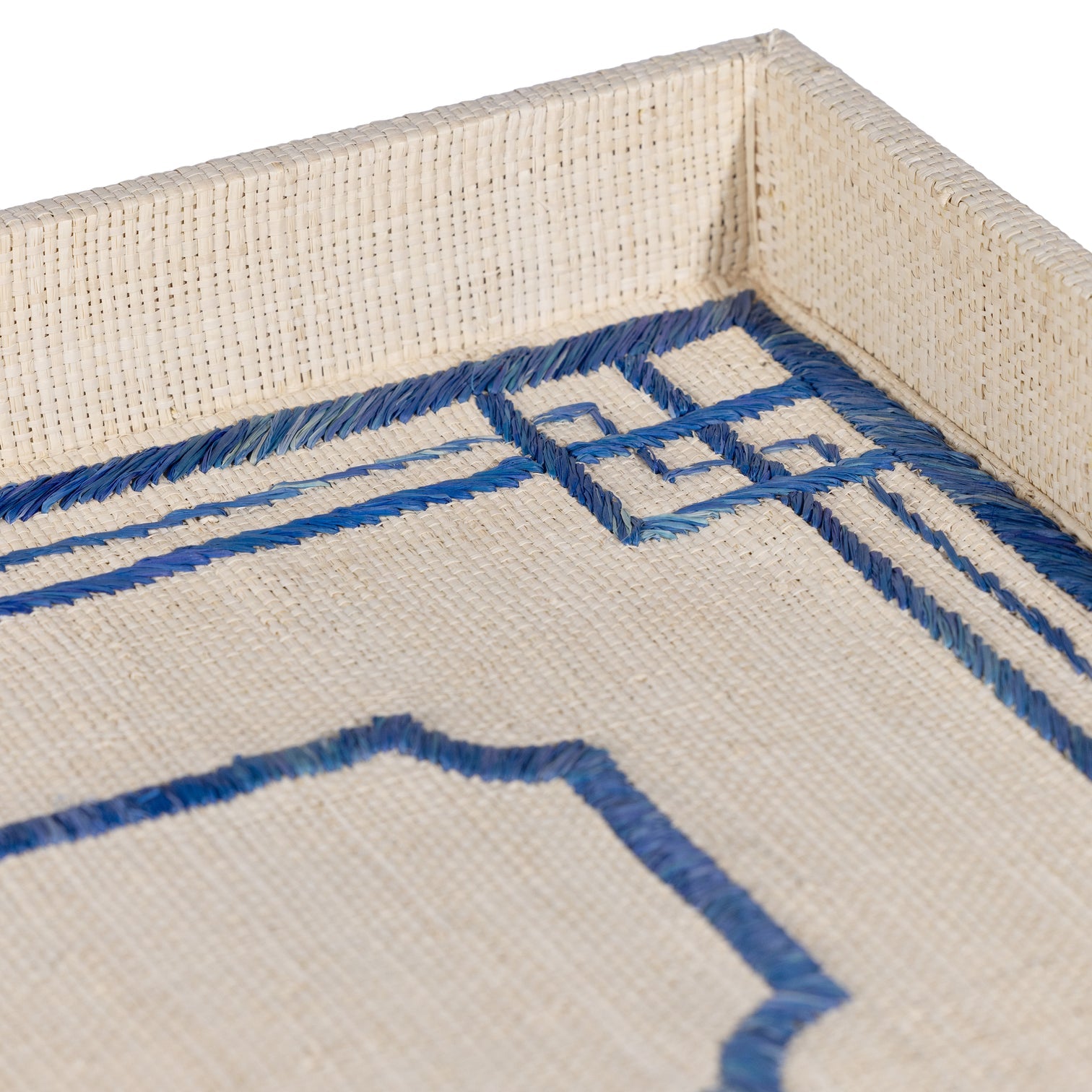 Pattern Natural Fiber Raffia Serving Tray - Trays by Carlyle Avenue