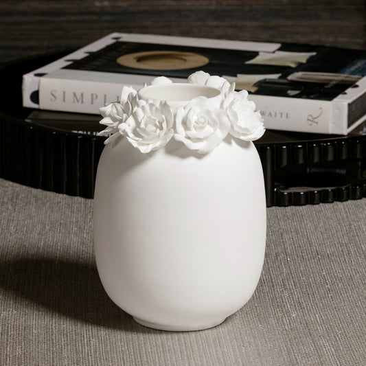 Petite Couronne Bone China Vase - White