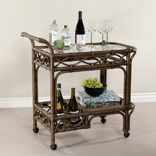 The Riviera Rattan Bar Cart