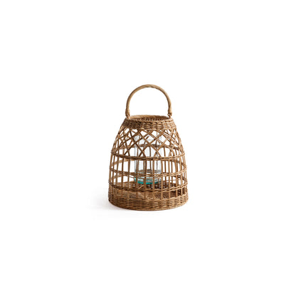 Veranda Rattan Lantern with Glass Hurricane