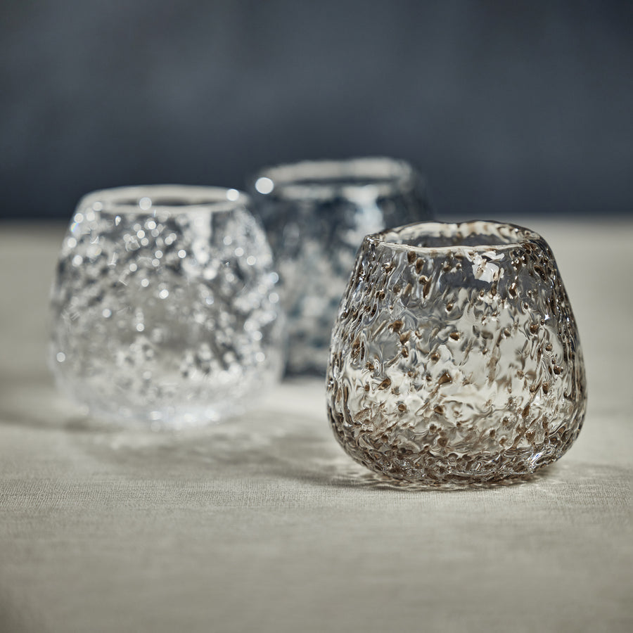 Scissor Cut Glass Vase / Candle Holder with Glass Chips - Candle Holders by Carlyle Avenue