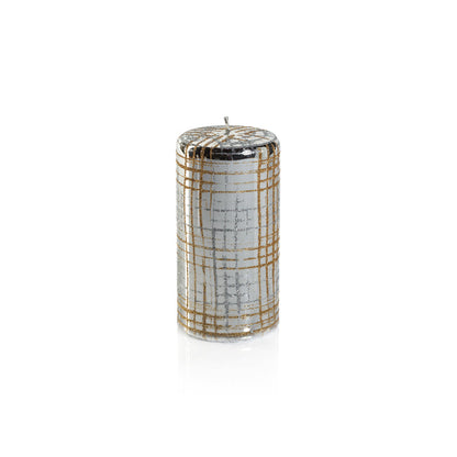 Metallic Pillar Candle - Metallic Silver & Gold Glitter - Candles by Carlyle Avenue