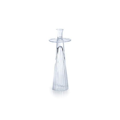 Tall Ribbed Glass Taper Holder - Candle Holders by Carlyle Avenue