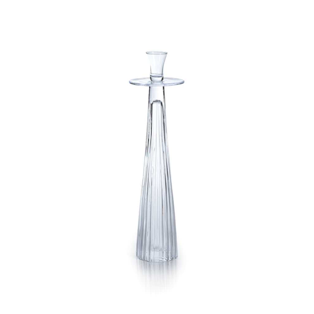 Tall Ribbed Glass Taper Holder - Candle Holders by Carlyle Avenue
