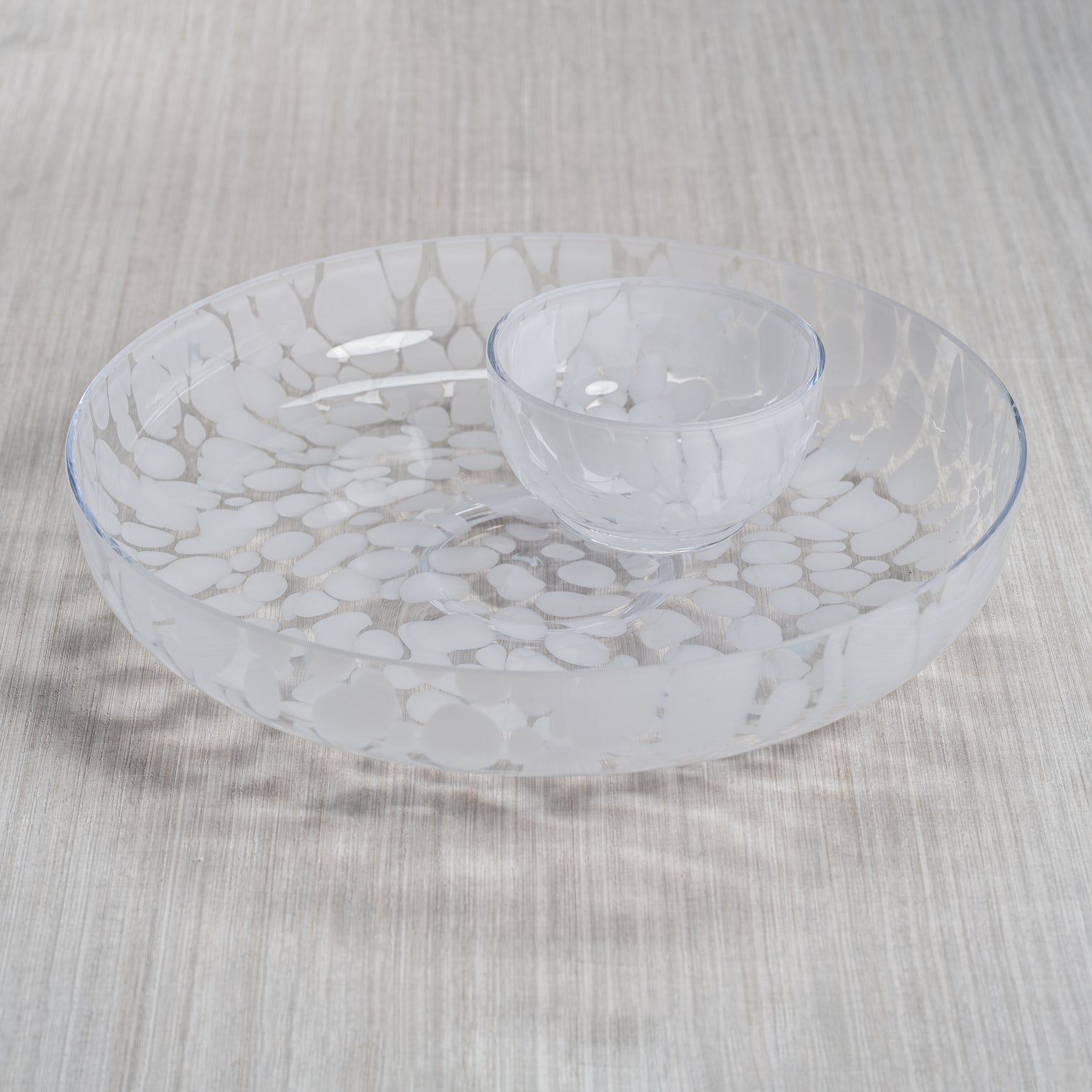 White Opal Chip & Dip Set - Bowls, Trays by Carlyle Avenue
