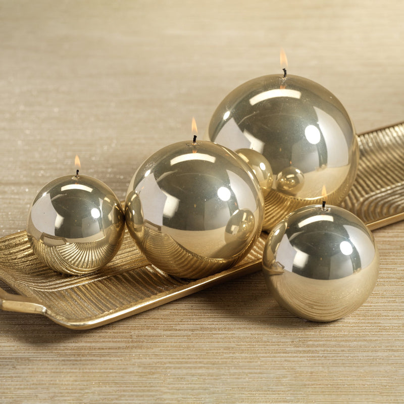 Metallic Ball Candle - Matte Pearl Gold - Candles by Carlyle Avenue