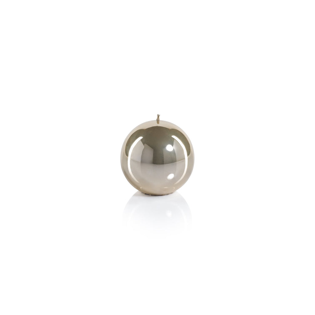 Metallic Ball Candle - Matte Pearl Gold - Candles by Carlyle Avenue
