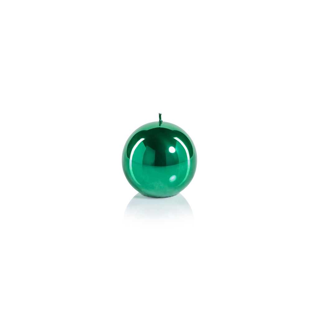 Metallic Ball Candle - Matte Pearl Green - Candles by Carlyle Avenue