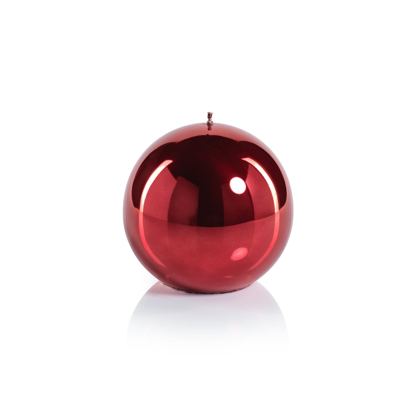 Metallic Ball Candle - Matte Pearl Red