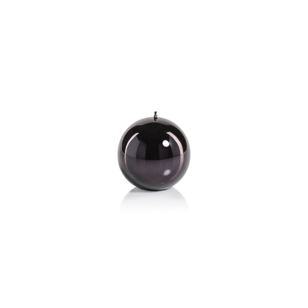 Metallic Ball Candle - Matte Pearl Black - Candles by Carlyle Avenue