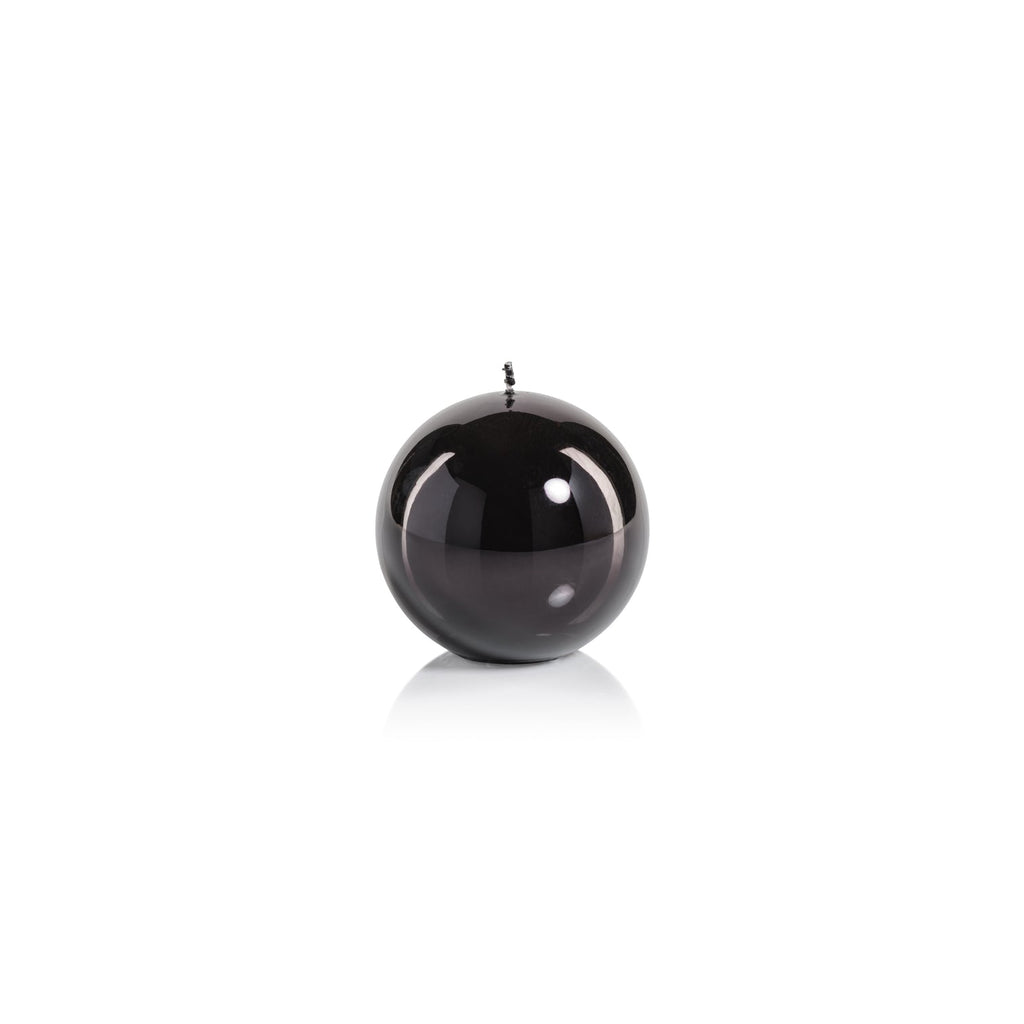 Metallic Ball Candle - Matte Pearl Black - Candles by Carlyle Avenue