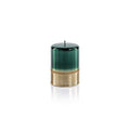 Metallic Pillar Candle - Green/Gold (Set of 6)