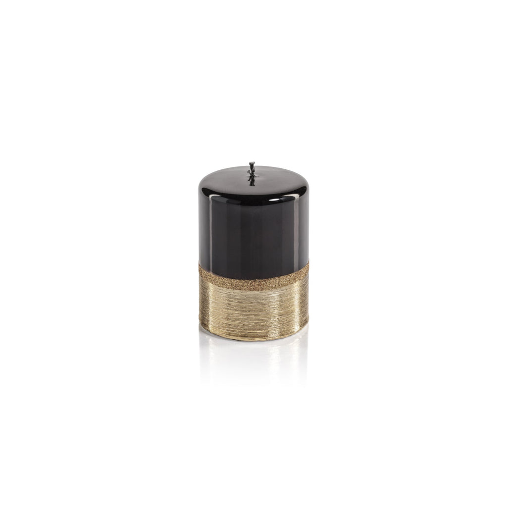 Metallic Candle - Black with Gold - Candles by Carlyle Avenue