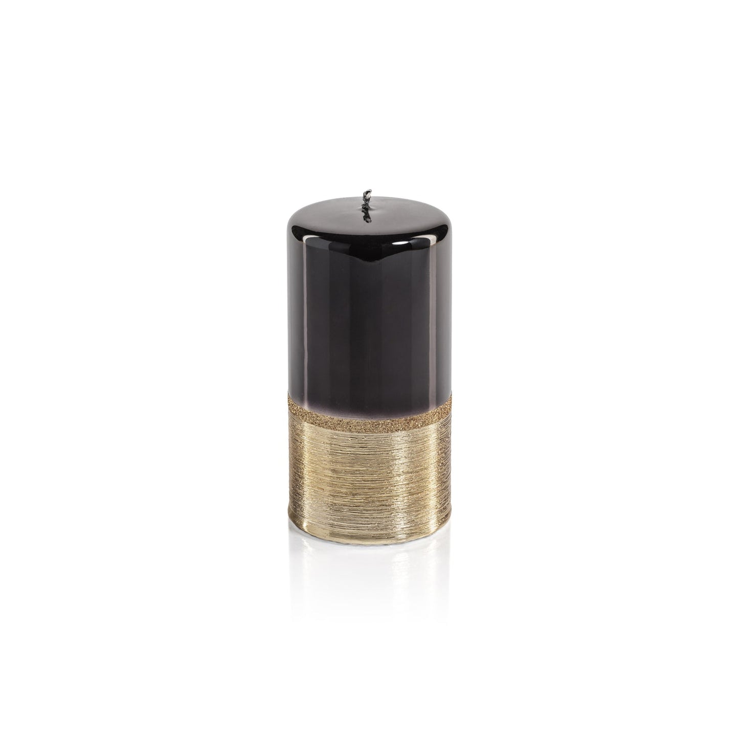 Metallic Candle - Black with Gold