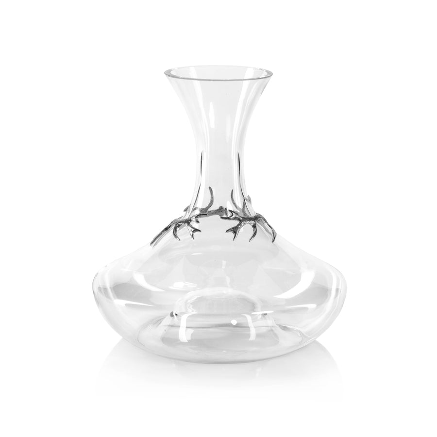 Davos Glass Wine Decanter with Pewter Antler - Decanter by Carlyle Avenue