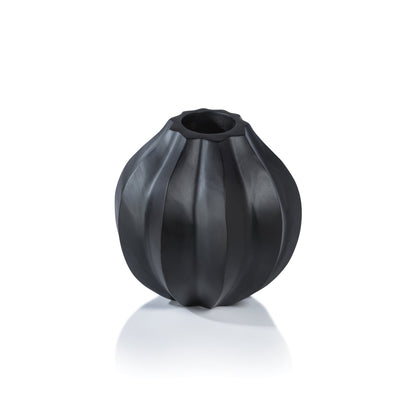 Sukhothai Mango Wood Vase - Black - Vases by Carlyle Avenue