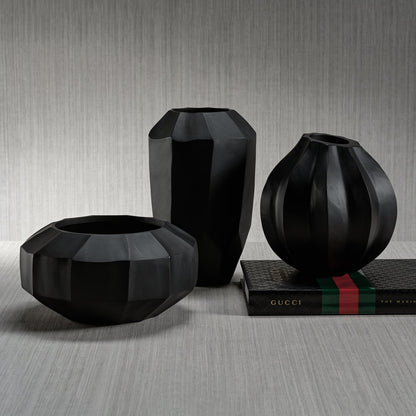 Sukhothai Mango Wood Vase - Black - Vases by Carlyle Avenue