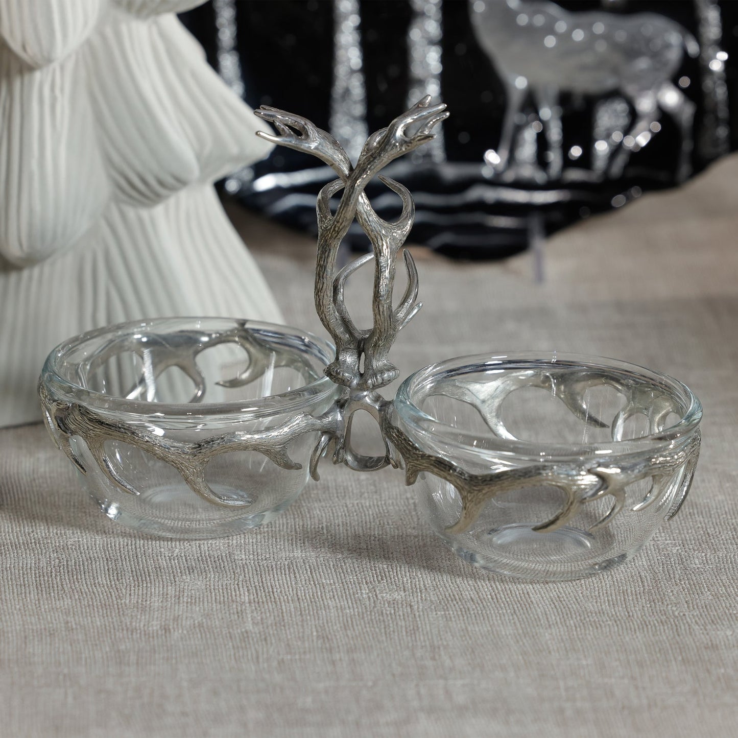 St. Anton Pewter and Glass Condiment Set