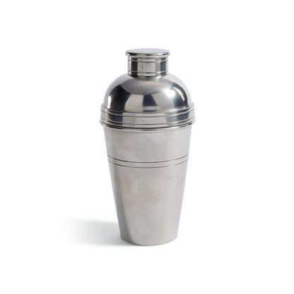 Silver cocktail shaker on a white background
