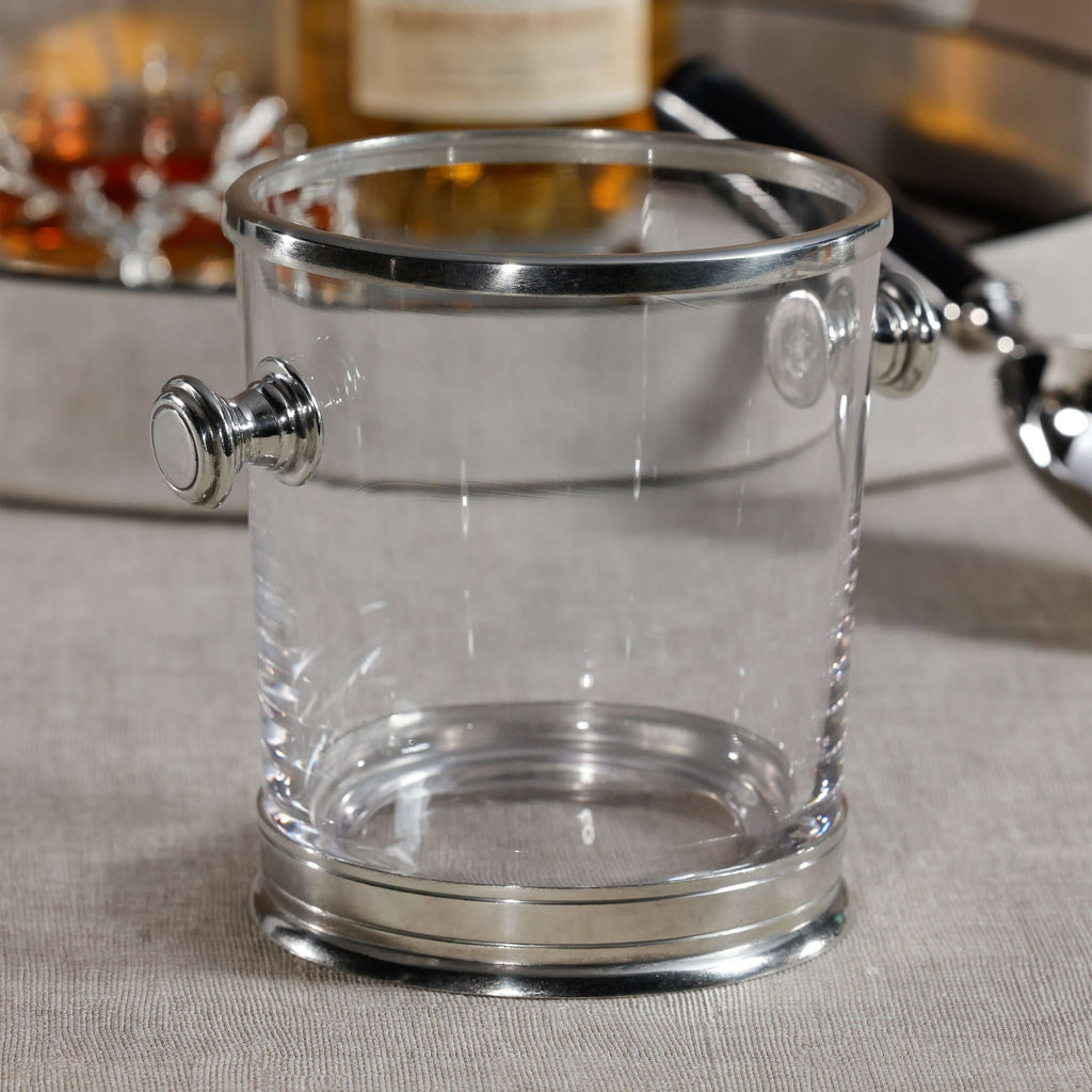 St. Anton Pewter and Glass Ice Bucket with Handles - Barware by Carlyle Avenue