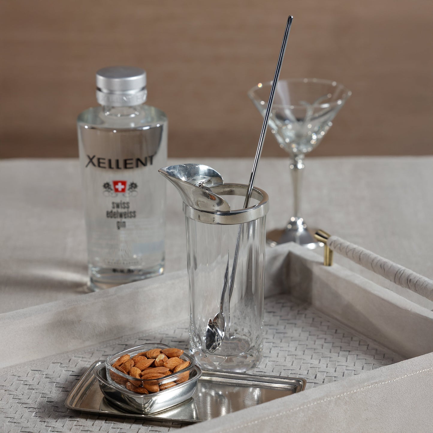 St. Anton Pewter and Glass Cocktail Shaker with Stirrer