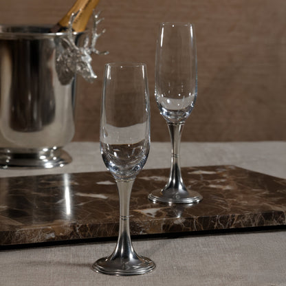 St. Moritz Pewter and Glass Champagne Flute