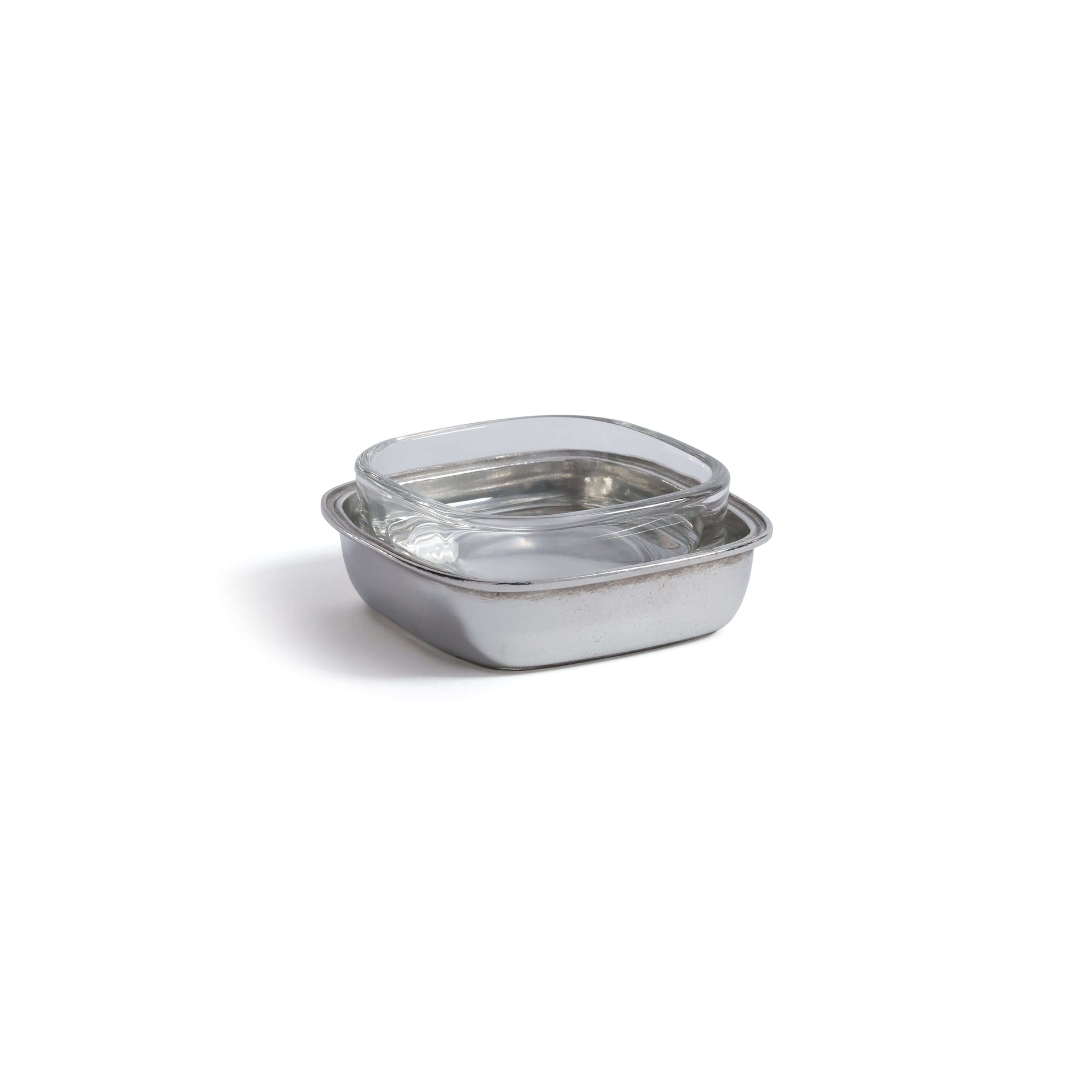 St. Moritz Pewter and Glass Single Condiment Set - Serveware by Carlyle Avenue