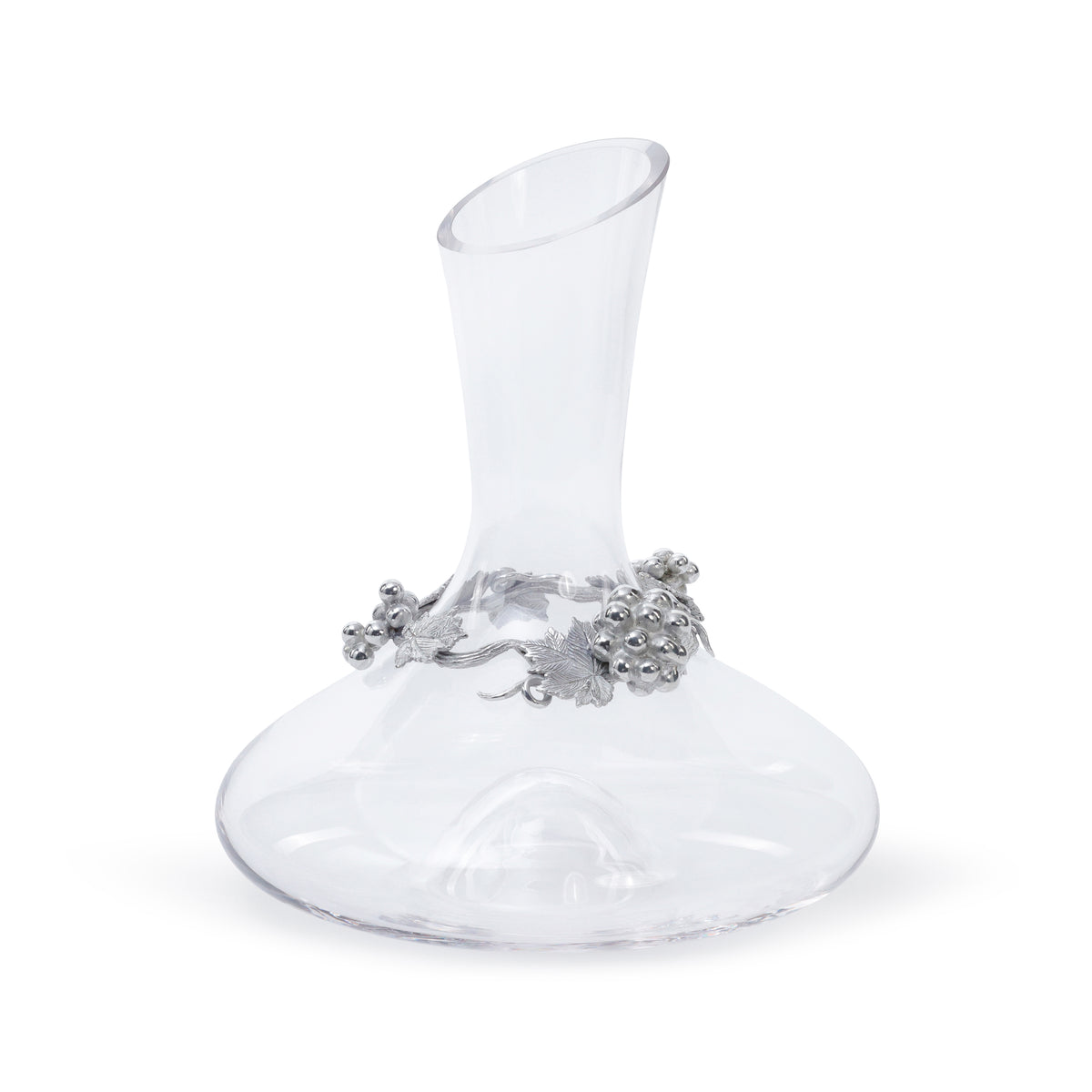 St. Anton Glass Wine Decanter with Pewter Grapevine Trim