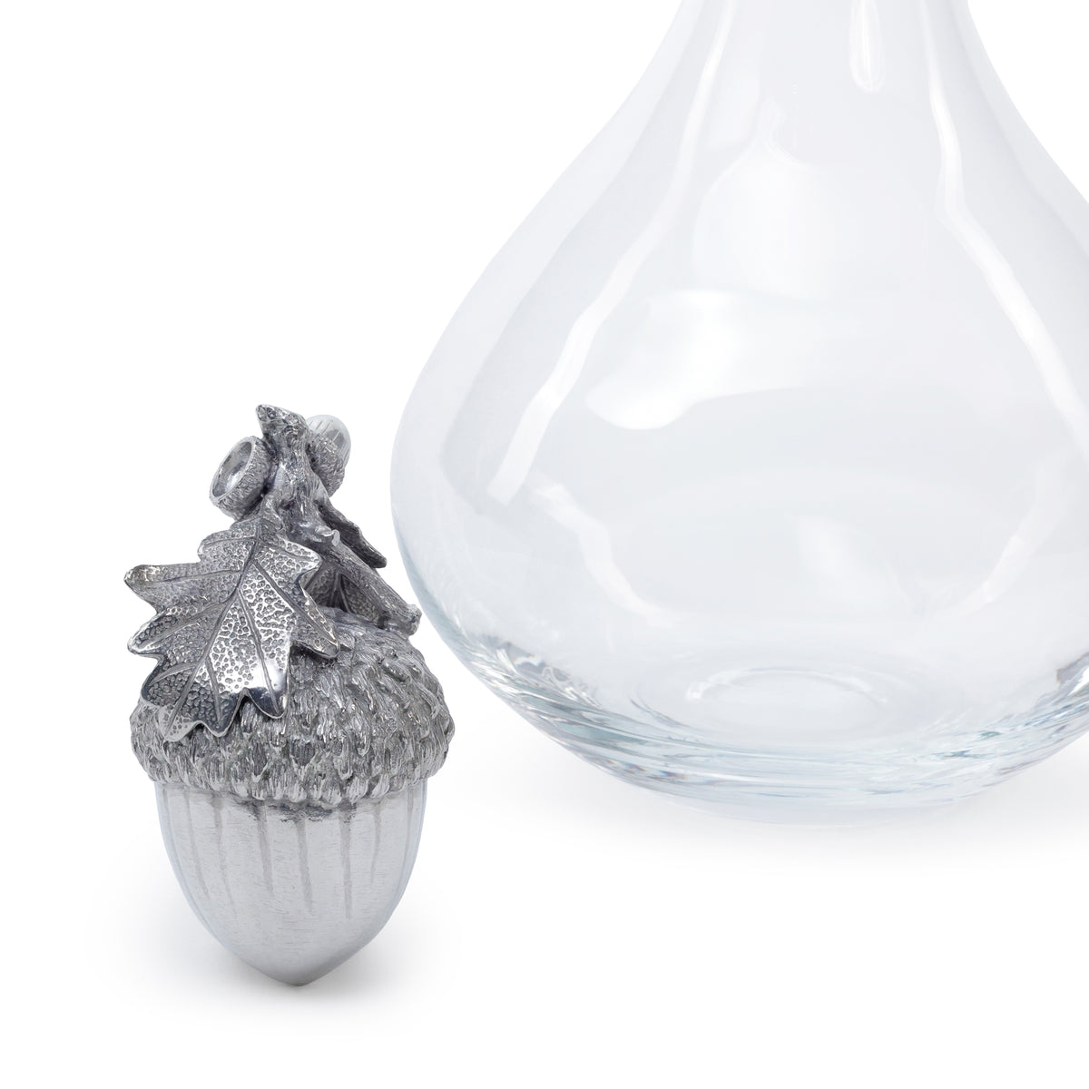 St. Anton Glass Decanter with Pewter Acorn Stopper