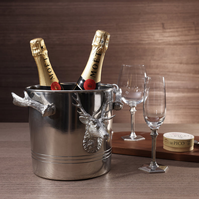 St. Anton Stag Head All Pewter Ice / Wine Bucket