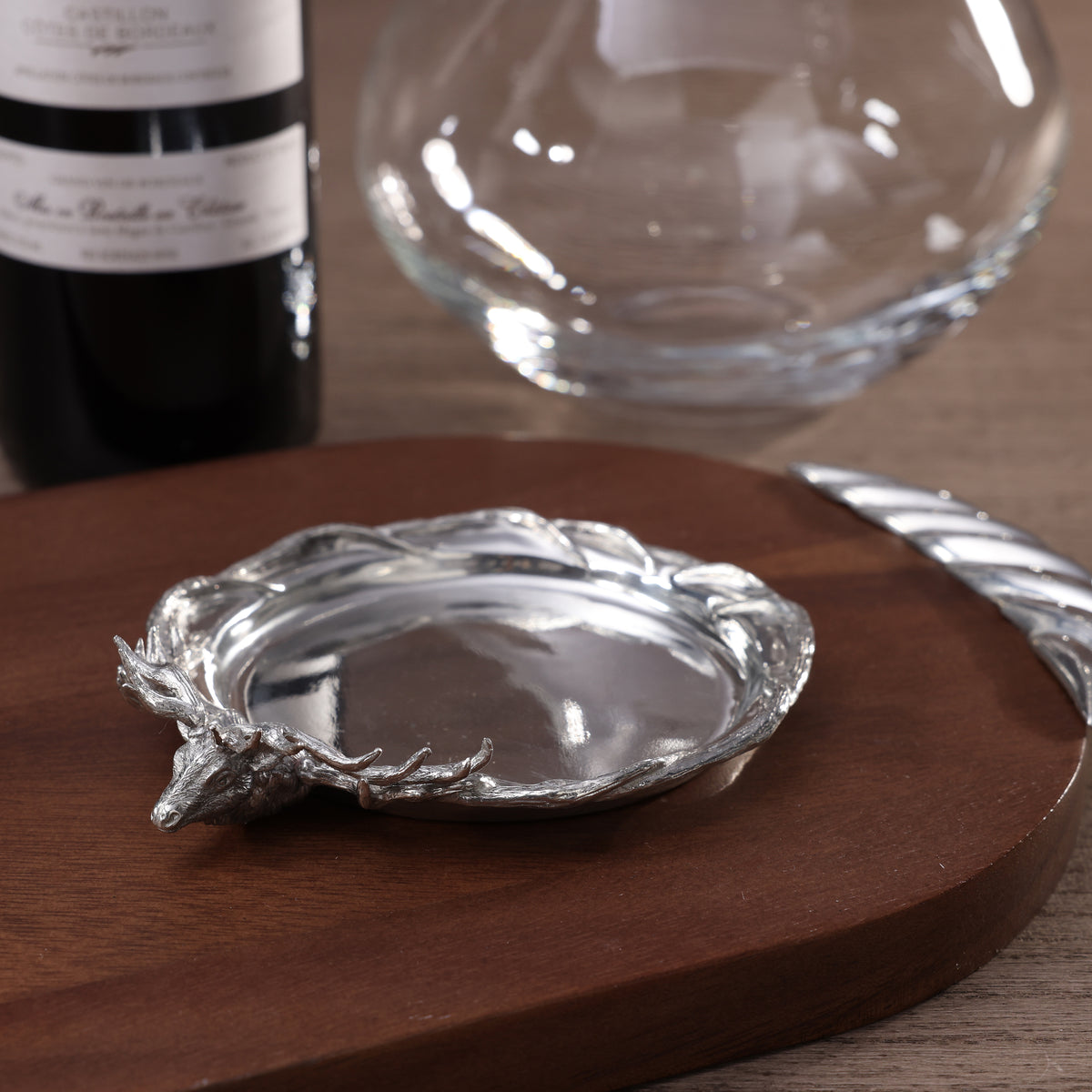 St. Anton Stag Head Pewter Wine Coaster