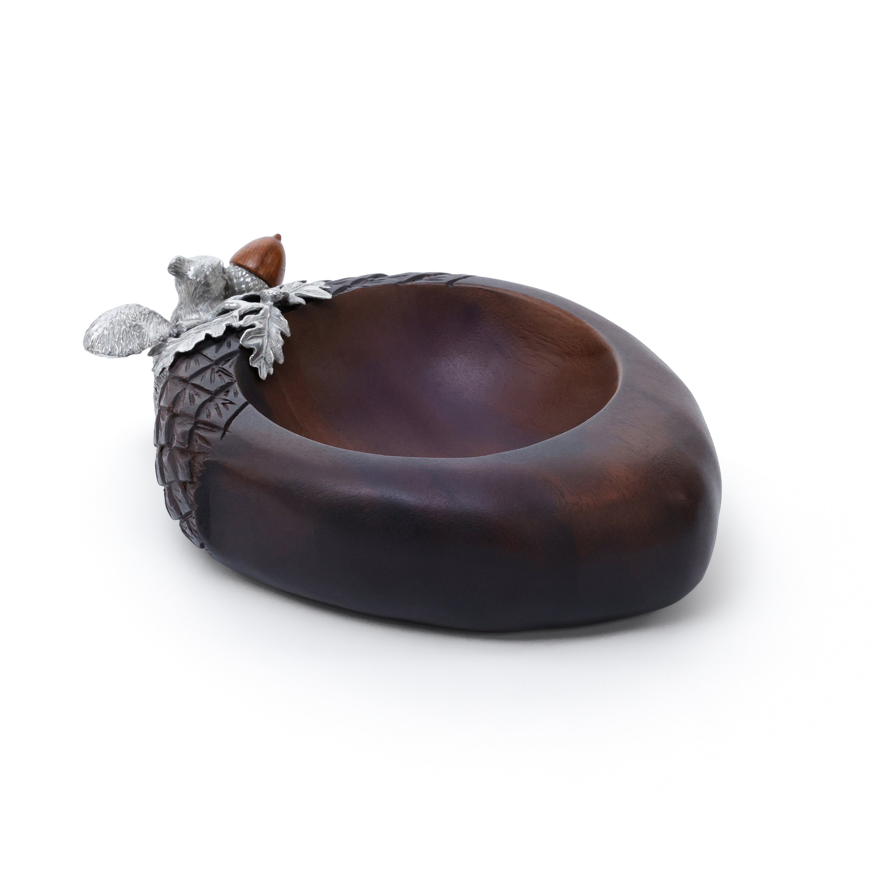 St. Anton Wood Nut Bowl w/Pewter Squirrel