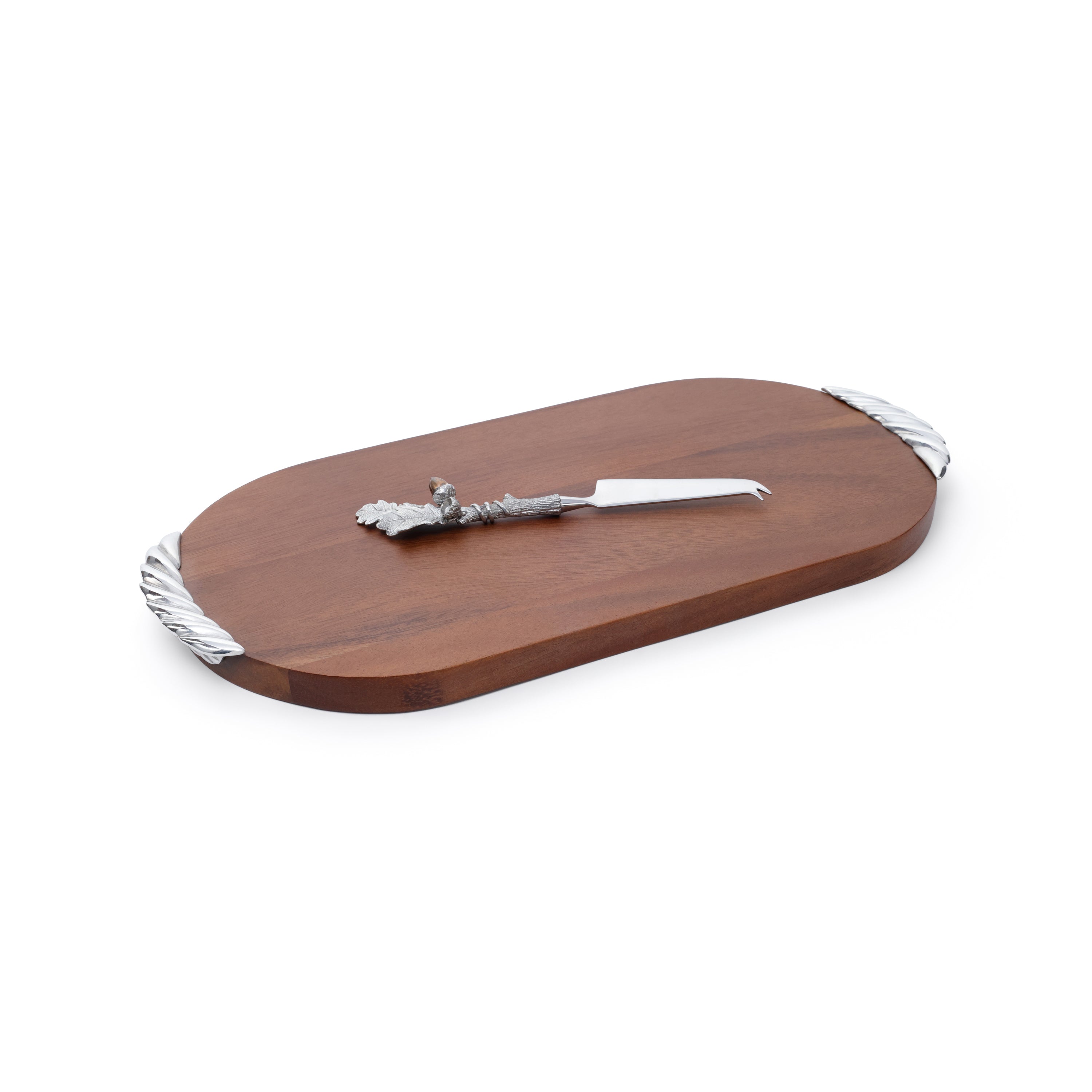St. Anton Oval Wood Cheese & Charcuterie Board w/Pewter Cheese Knife
