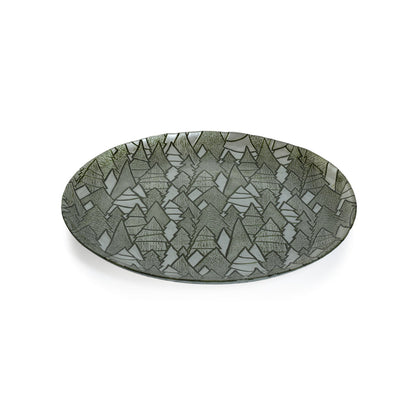 Alpine Tree Glass Platter - Green - Set of 6 - Tableware by Carlyle Avenue