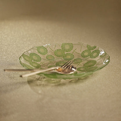 Dandelion Luster Glass Serving Bowl - Green - Tableware by Carlyle Avenue