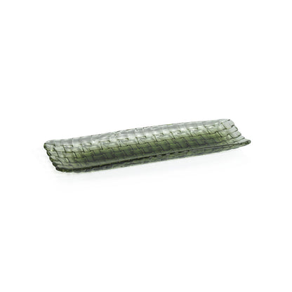 Braided Rectangular Glass Plate - Green - Tableware by Carlyle Avenue