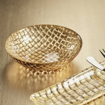 Braided Glass Bowl - Gold - Tableware by Carlyle Avenue