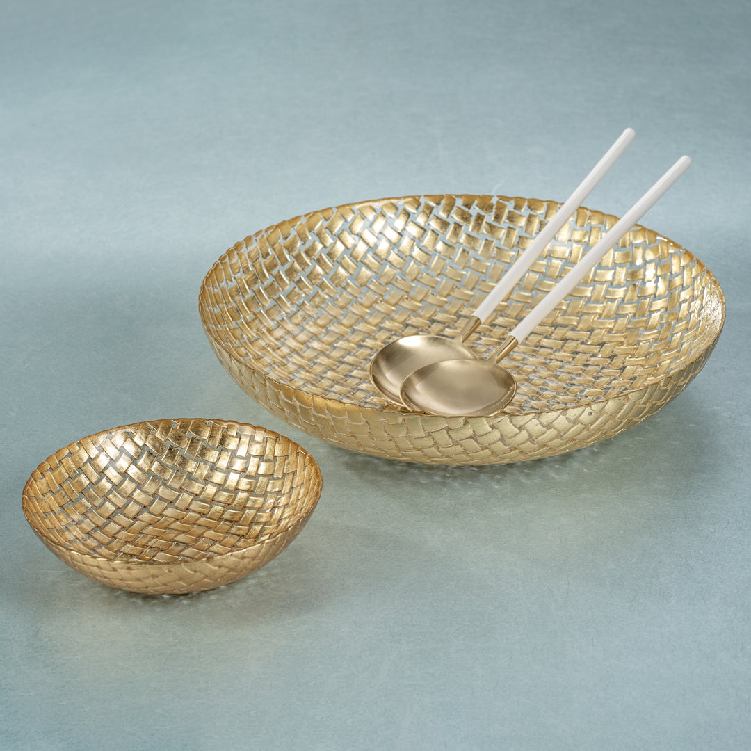 Braided Glass Bowl - Gold