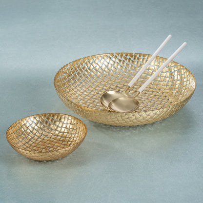 Braided Glass Bowl - Gold - Serveware by Carlyle Avenue