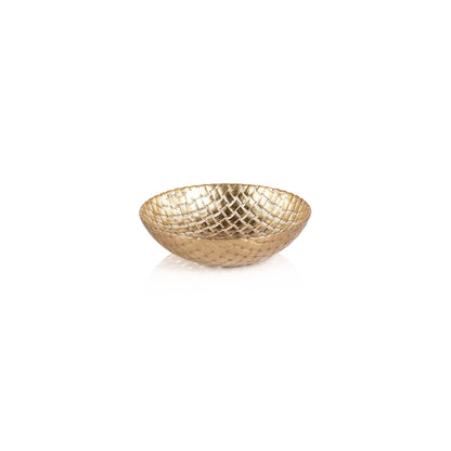 Braided Glass Bowl - Gold - Serveware by Carlyle Avenue