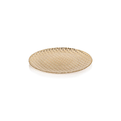 Braided Glass Plate - Gold - Serveware by Carlyle Avenue